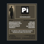 Flyer Logo de detectives, investigador de detectives pri<br><div class="desc">Logo de Detective,  Volante de Investigador de Detective Privado por la Tienda de Tarjetas de Negocio.</div>
