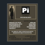 Flyer Logo de detectives, investigador de detectives pri<br><div class="desc">Logo de Detective,  Volante de Investigador de Detective Privado por la Tienda de Tarjetas de Negocio.</div>
