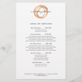 Flyer Logo de diseñador de círculo pintado en rosa oro f