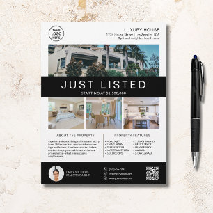 Flyer Logo de Foto QR Blanco para Venta de Casa de Biene