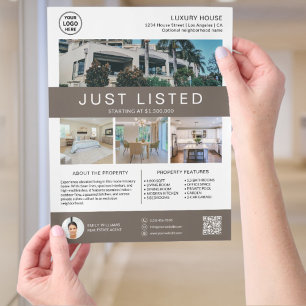 Flyer Logo de foto QR de casa de bienes raíces en venta