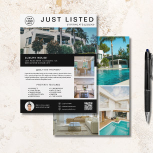 Flyer Logo de Foto QR de Casa de Propiedades en Venta