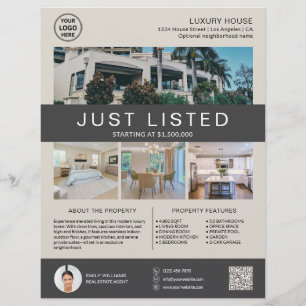Flyer Logo de foto QR neutral para venta de casa de bien