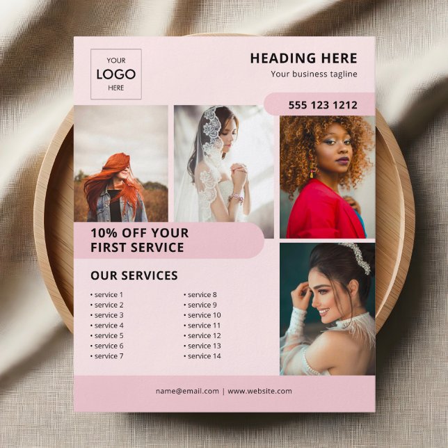 Flyer Logo de negocio de marketing rosa de foto (Subido por el creador)