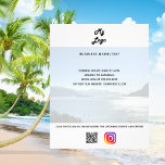 Flyer Logo de negocios código qr foto de texto del perso<br><div class="desc">Fondo blanco,  texto negro. Personalice y agregue su logotipo comercial,  nombre,  dirección,  texto,  su propio código QR a su cuenta de Instagram. Añade tu propia foto de fondo. Un superpuesto de fotos en blanco.</div>