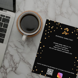 Flyer Logo de negocios código qr instagram estrellas de 
