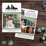 Flyer Logo de Olive Professional Photographer Big Photo<br><div class="desc">Volante de marketing para un fotógrafo profesional personalizado con una gran foto, logotipo, información de contacto por un lado, y texto personalizado, más fotos y foto de perfil en un encantador diseño verde oliva, negro y blanco. Volante fotográfico profesional femenino y de moda en un diseño limpio con un color...</div>