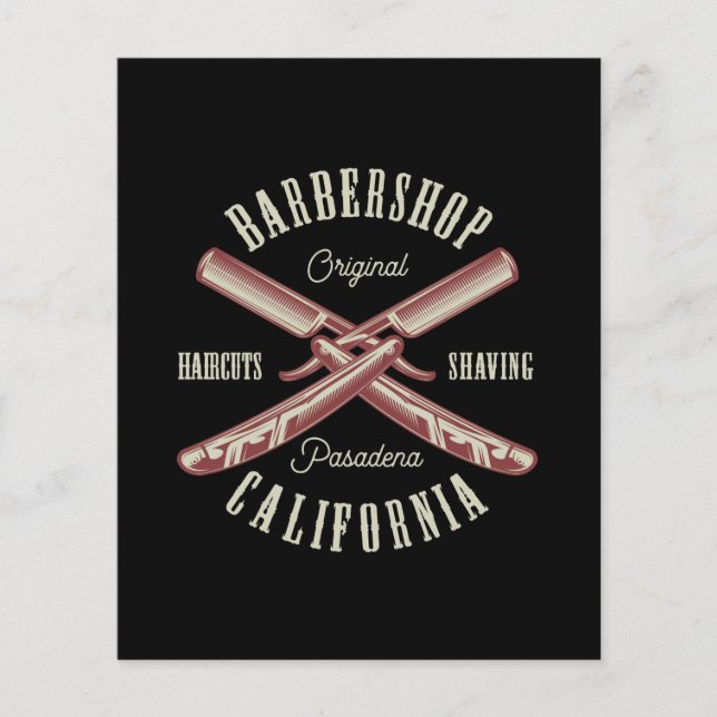 Flyer Logo del Barbershop Vintage (Frente)