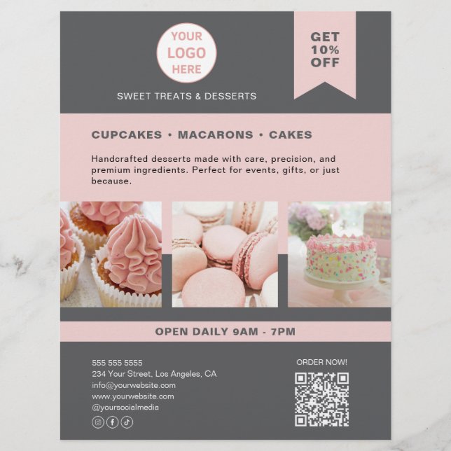 Flyer Logo del Personalizado de panadería (Frente)