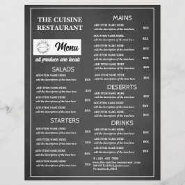 Flyer Logo del restaurante Chalkboard