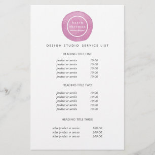 Flyer Logo femenino morado Precios y servicios