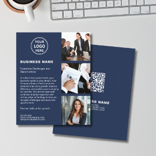 Flyer Logo Foto QR Moderno Naval Empresa Corporativa