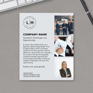 Flyer Logo moderno Photo Grey Professional Business