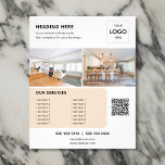 Flyer Logo QR Código Fotocomercialización<br><div class="desc">¡Aumente su negocio con nuestro diseño de volante personalizado! Nuestro volante muestra su logotipo y dos fotos cautivadoras, llamando la atención sobre su marca. A continuación, destacamos los servicios que ofrece junto con un cómodo código QR para acceder fácilmente a su sitio web o a sus medios sociales. No se...</div>