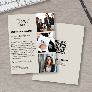 Flyer Logo QR de Foto Personalizada Moderno Negocio Corp