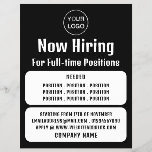 Flyer Logotipo comercial, anuncio de contratación para e