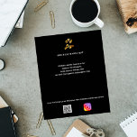 Flyer logotipo comercial código qr Instagram negro<br><div class="desc">Un fondo negro. Personalice y agregue su logotipo comercial,  nombre,  dirección,  texto,  su propio código QR a su cuenta de Instagram.</div>
