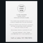 Flyer Logotipo comercial Minimalista simple<br><div class="desc">Un sencillo folleto de texto con el logotipo,  nombre,  título y nombre comercial de su empresa,  para incluir su información comercial,  servicios,  eventos,  productos,  etc. El número de teléfono se destaca en negrita en la parte inferior de tu volante.</div>