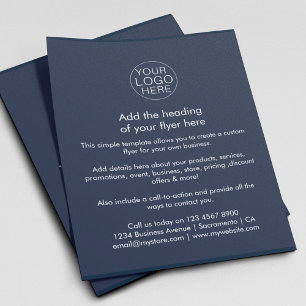 Flyer Logotipo comercial   Personalizado azul de la mari