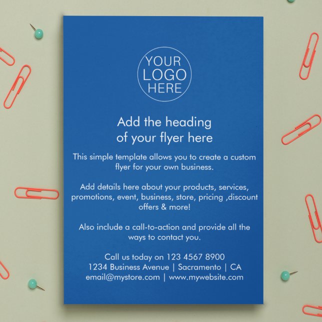Flyer Logotipo comercial | Personalizado azul simple (Subido por el creador)