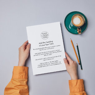 Flyer Logotipo comercial   Personalizado blanco negro si