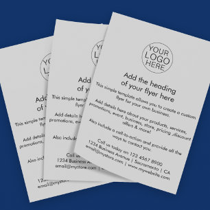 Flyer Logotipo comercial Personalizado gris negro simp