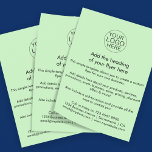 Flyer Logotipo comercial | Personalizado verde claro sim<br><div class="desc">Una sencilla plantilla de personalizado de volante de negocios verde claro en un sencillo estilo minimalista que puede modificarse y actualizarse fácilmente con su propio logotipo de negocio,  detalles del producto,  precios y más! Elija el tamaño del volante y el tipo de papel en el menú de opciones.</div>