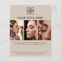 Logotipo comercial Salón de belleza Beige 3 Fotos