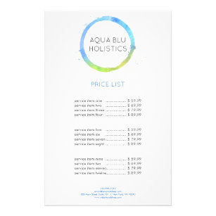 Flyer Logotipo de círculo de color azul acuático