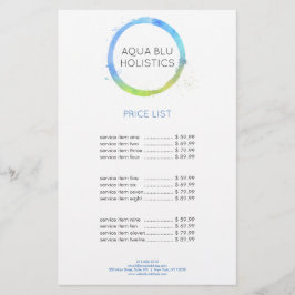 Flyer Logotipo de círculo de color azul acuático