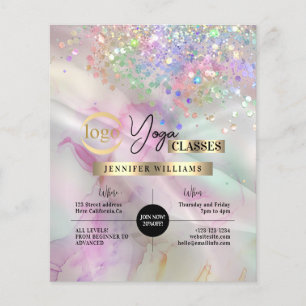 Flyer Logotipo de clases de instructores de yoga color d