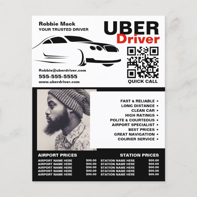 Flyer Logotipo de coche rápido, fotografía, controlador  (Frente)