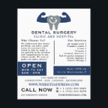 Flyer Logotipo de dientes musculares, odontología, publi<br><div class="desc">Logotipo de dientes musculares,  Odontología,  Volante publicitario dentista por la Tienda de tarjetas de visita.</div>