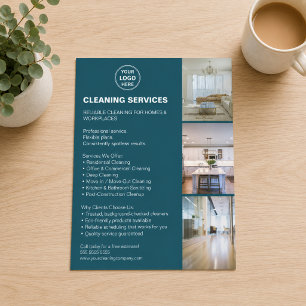 Flyer Logotipo de foto de servicios de limpieza modernos