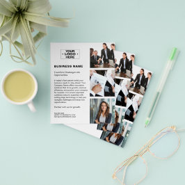 Flyer Logotipo de foto QR Modern White Corporate Busines