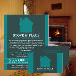 Flyer Logotipo de la casa, servicio de barrido de chimen<br><div class="desc">Logotipo de la casa,  folleto publicitario del servicio de barrido de chimeneas de la tienda de tarjetas de visita.</div>