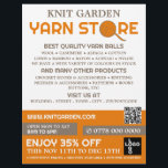 Flyer Logotipo de la tienda naranja Yarn, tienda de punt<br><div class="desc">Logotipo de la tienda naranja Yarn Store,  tienda de punto,  folleto publicitario de la tienda Yarn por la tienda de tarjetas de visita.</div>