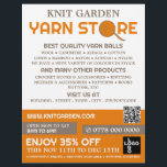 Flyer Logotipo de la tienda naranja Yarn, tienda de punt<br><div class="desc">Logotipo de la tienda naranja Yarn Store,  tienda de punto,  folleto publicitario de la tienda Yarn por la tienda de tarjetas de visita.</div>