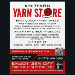 Flyer Logotipo de la tienda Red Yarn Store, tienda de pu<br><div class="desc">Logotipo de la Tienda Red Yarn,  Tienda de punto,  Volante publicitario de la tienda Yarn por The Business Card Store.</div>