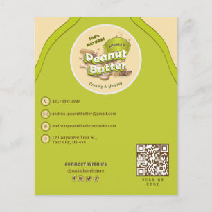 Flyer Logotipo de maní con manteca de maní y verde amari