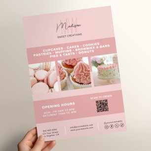 Flyer Logotipo de monograma personalizado de panadería M