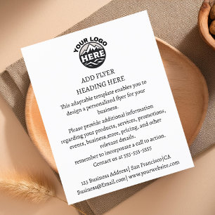 Flyer Logotipo de negocio Marca mínima Blanco