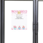 Flyer Logotipo de panadería pastelería panadería quequit<br><div class="desc">Personalice y agregue su logotipo comercial,  nombre,  dirección,  texto. Bacterio blanco decorado con confeti rosado y pastelitos.</div>
