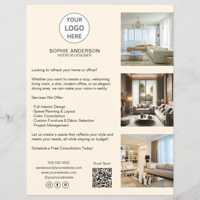 Flyer Logotipo de Personalizado moderno Empresa profesio (Frente)