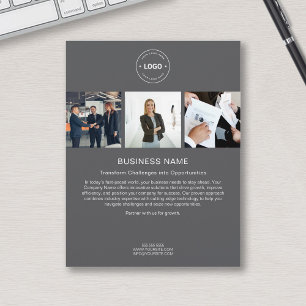 Flyer Logotipo de Personalizado moderno Foto Empresa Gri