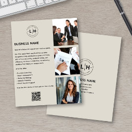 Flyer Logotipo de Personalizado moderno Foto QR Business