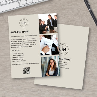 Flyer Logotipo de Personalizado moderno Foto QR Business