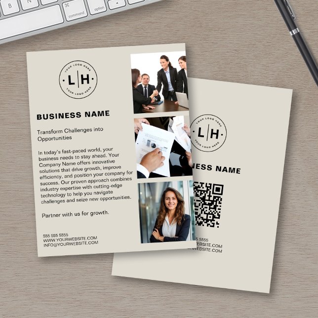 Flyer Logotipo de Personalizado moderno Foto QR Business (Modern Custom Logo Photo QR Business Flyer)