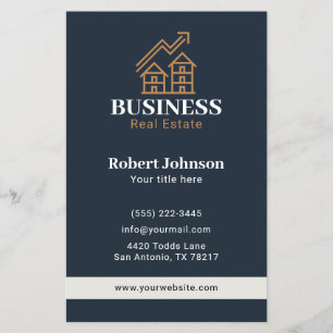 Flyer Logotipo de Propiedades Inmobiliarias Elegant Gold