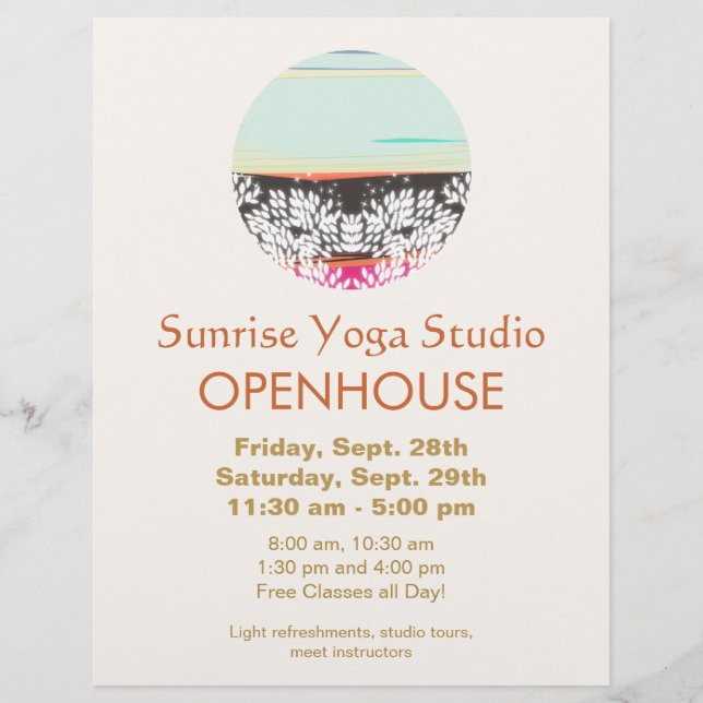 Flyer Logotipo de Sunrise para la salud holística y las  (Frente)